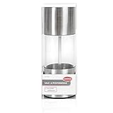 wenco 517751 Salz-/Pfeffermühle, Keramikmahlwerk, Rostfreier Edelstahl, Silber/Transparent
