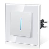 BSEED Lichtschalter aus Glas,Unterputz Schalter mit Krallen, Wechselschalter mit Hintergrundlicht,...