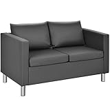 HOMASIS 2 Sitzer Sofa, Couch mit abnehmbaren Rückenkissen & Sitzkissen, Polstersofa mit...