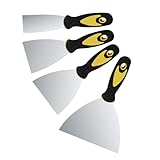 4 Stücke Spachtel Set, Stainless steel scraper Flächenspachtel mit Kunststoffgriff für...