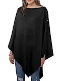 DiaryLook Kaschmir-Feeling gestrickter Poncho Damen Elegant, Langer Cape Damen Poncho für Frauen,...