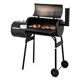 tepro Smoker Wichita (Holzkohle-Grillwagen mit Rollen) zum Räuchern und Grillen, Neben- und...