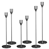 6 Teiliger Kerzenständer Metall, DREI Arten von stabkerzenhalter mit Höhen von 33/28/23 cm. Dekor...