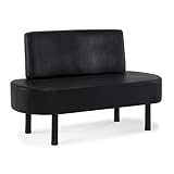 Barberpub 3-Sitzer Sitzbank mit Rückenlehne, 130 cm Wartebank für Spa Salon, Polsterbank mit...