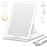 Auxmir Kosmetikspiegel mit Beleuchtung, Ultra Dünn Schminkspiegel mit 3 Lichtfarben, LED Spiegel...