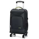 Lekespring Leder Rucksack Trolley Business Rucksack mit Abnehmbarem Rollen, Reise Rolling...