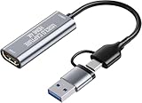Video Capture Card, USB 3.0 HDMI auf USB C/A Videoaufnahmekarte, 4K Eingang und 2K30Hz Capture, hdmi...