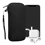 kwmobile Handytasche für Smartphones XXL - 7' - Neopren Handy Hülle Schwarz - Handy Tasche 17,7 x...