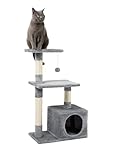 lionto Kratzbaum für Katzen mit Höhle und Plüschball inkl. Glöckchen, Höhe 85 cm, Katzenbaum...