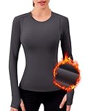 IECCP Damen Langarm Thermooberteil Warm Thermo Shirt Fleece Langarmshirt Sport Atmungsaktiv...