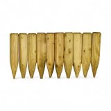 Holzpalisaden 10er Set 6×30 cm – KDI Grün imprägniert – rund gefräst & sauber verarbeitet...