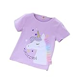 T-Shirt Herz Mädchen Einhorn Kinder-Flip Pailletten Baumwolle-Prinzessin|Mädchen Kurzarm-Shirt...