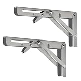 1 Paar Edelstahl Wandhalterungen Stabiles Klappregal Platzsparend für Tischarbeiten für Bank Heavy...