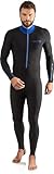 Cressi Skin 1mm - Superelastischen Anzug aus 86% Polyester / 14% Elasthan, Schwarz/Blau, XXL
