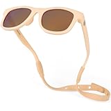 BABY SUNNIES Baby Sonnenbrille Polarisiert mit Riemen - UV400, 0-24 Monate, Pfirsich - Flexibel &...