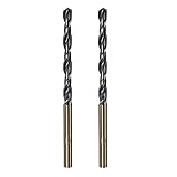 FOCMKEAS 2 Stück 9 mm Spiralbohrer, Hochgeschwindigkeitsstahl, 4341, gerader Schaft, Gold und...