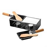 ARMYJY Antihaft-Grill Käse Raclette Set Griller Mini BBQ Käsebrett Gebackener Käseofen Eisen...