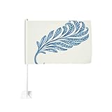Blaue Federn, einfache Autoflagge, Fensterclip, 30 x 45 cm, doppelseitige Auto-Dekoration