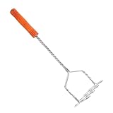 HIAKDOFT Edelstahl Kartoffelpresse mit Holzgriff Handliche Wellen Kartoffelstampfer für Küche und...