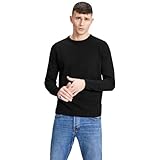 JACK & JONES Dünner Langarm Strickpullover Rundhals Basic Sweater Shirt Jumper JJEBASIC