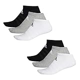 adidas 6 Paar Performance No Show Sneaker Socken Unisex Kurzsocke, Farbe:schwarz - weiß - grau,...