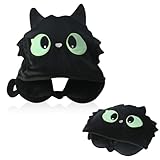 BEKKLPOU Schwarzes Katzen Nackenkissen, Travel Neck Pillow, Weiche Tier Reisekissen, Niedliches Tier...