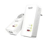 FRITZ!Powerline 1260/1220 WLAN Set (WLAN-Access Point, ideal für Media-Streaming oder...
