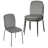 WOLTU Esszimmerstühle 4er Set, Küchenstuhl Polsterstuhl Wohnzimmerstuhl Stapelstuhl, bequemer...
