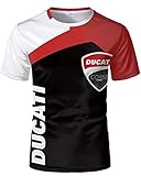 Kurzarm-T-Shirts für Herren für Ducati Corse 3D-Druck, Rundhals-Pullover, atmungsaktives Hemd,...