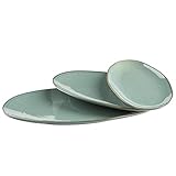 MÄSER Serie Nottingham, Set aus 3 Servierplatten, Servierteller in 3 Größen im unregelmäßig...