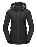 Outdoor Ventures Damen Wasserdichte Softshelljacke mit abnehmbarer Kapuze Fleece Gefüttert...