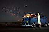 OLDTIMER Fototapete VLIES-300x223 cm (8332A)-Vintage Cars VW Bus Autos Auto Design Fotokunst...