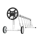 YRHome Pool Aufroller Aluminium Schwarz Premium Mobiles Aufrollsysteme für Poolfolien 3m - 5,70m...