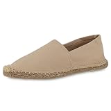 VAN HILL Herren Espadrilles Flach Bast Trendy Schuhe 214385 Beige 44