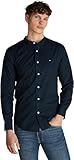 Tommy Hilfiger Herren Hemd Flex Poplin Solid Mao Regular Fit, Blau (Desert Sky), XL