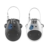 2 Stück Kompaktes Kabelschloss Zahlenschloss, Einziehbare Seilschloss mit 3 Stellige Kombination,...