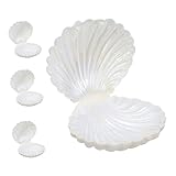 ARTSEWPLY 4 Stück Muschel Gastgeschenkboxen Perlmutt Weiß Aufbewahrungsboxen für Schmuck und...