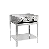 LAG Gasgrill 3-flammiger Edelstahl-Brenner 11kW Standmodell mit Grillrost, Gastrobräter Profigrill...