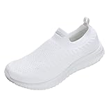 Sneaker Damen Mesh Slip On, Turnschuhe Damen Sommer Leicht Schwarz Joggingschuhe Atmungsaktiv...