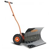FUXTEC Schneeschaufel auf Rädern FX-SS740, höhenverstellbar - Komfortables Schneeräumen,...
