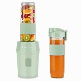 SWEISS Mini-Mixer, Tragbarer Smoothie-Mixer MOOV7, 2 Trinkflaschen à 570 ml mit Reiseverschluss, 4...