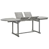 MOBCANT Garten-Esstisch (160-240) x 100 x 75 cm Massivholz Akazie, Terrassentisch Balkon Tisch...