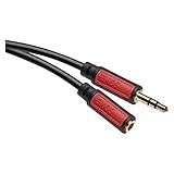 EMOS Klinkenkabel Stereo 3,5 mm Jack, Klinke und Buchse (M-Stecker/F-Stecker), 5 m...