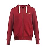Ellis Rugby Roter Kapuzenpullover mit durchgehendem Reißverschluss