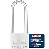 ABUS Vorhängeschloss Titalium 64TI/40HB63 mit hohem Bügel - Kellerschloss mit Schlosskörper aus...