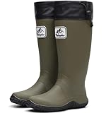 Lvptsh Gummistiefel Damen Herren Faltbar Hoch Regenstiefel Klapp Langschaft Wasserdichte Garten...