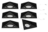 Trango 6er Set Küchen-Unterbauleuchte Matt-Schwarz 6740-65 *COOK* Einbauleuchte - Einbaustrahler...