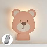 Lights4fun LED Wandleuchte Teddybär Fernbedienung Timer batteriebetrieben Innenbereich...
