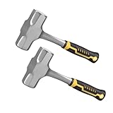 CHUENHEI 2 Stück 2000g Fäustel Hammer, 310mm Lang 2kg Vorschlaghammer mit Gummigriff, Sledge...
