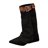 Generisch Kniehohe Stiefel Für Damen Mit Weiter Wade,Damen Winterstiefel Mit Spitzer Zehenpartie...